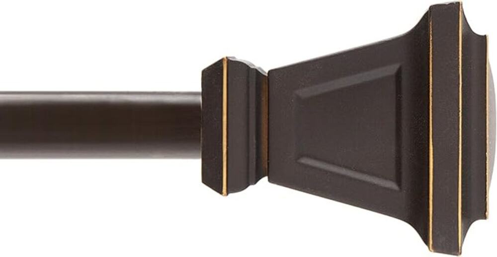 Kenney Seville Square 5/8" Adjustable Curtain Rod 48 to 86 in Oil Rubbed Bronze